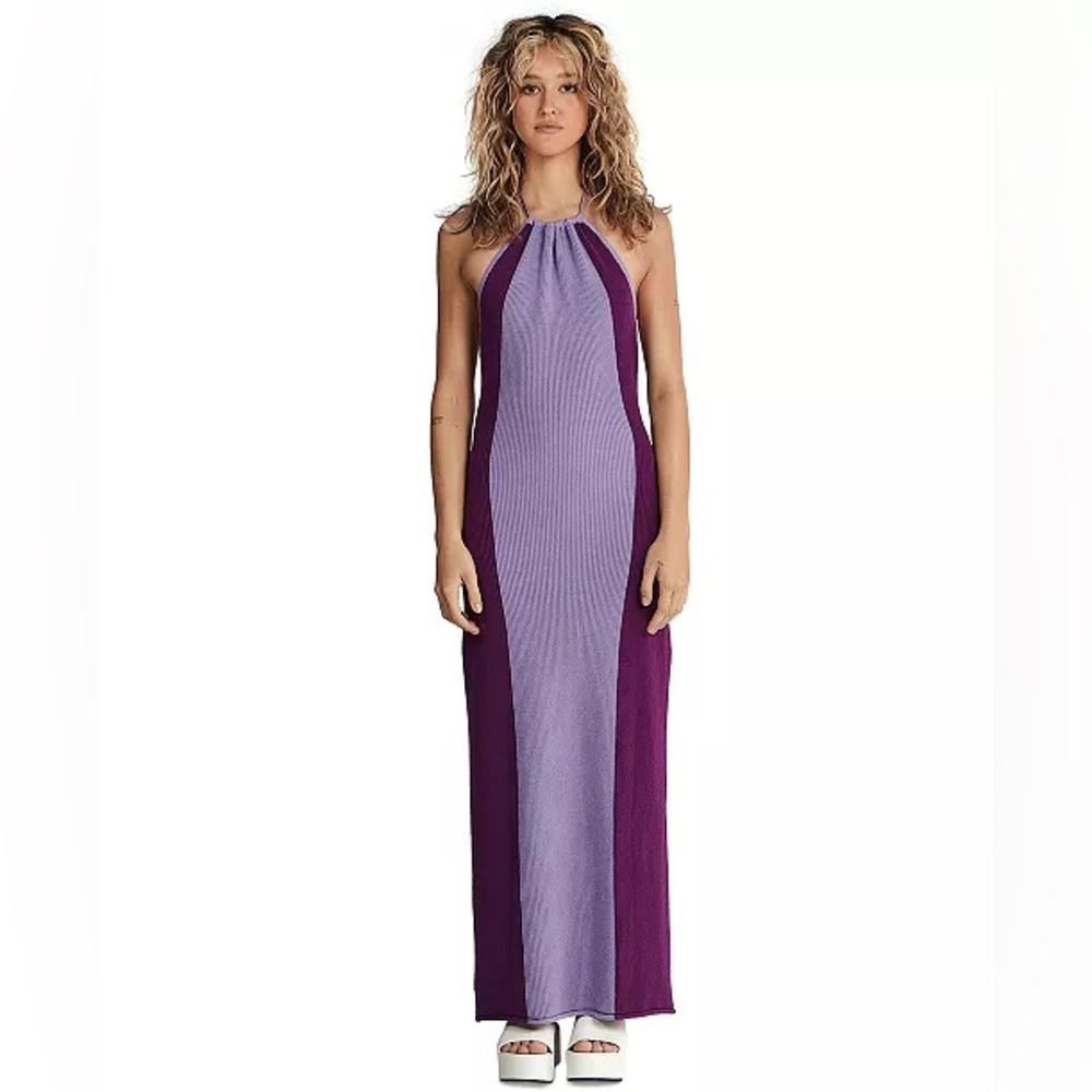 Charlie Holiday Monica cotton halter maxi dress Y2K